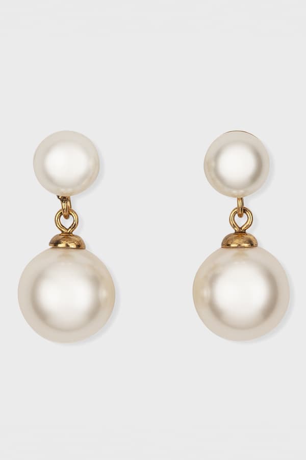 Kiki McDonough Pearls 18k White Gold Diamond Drop Earrings | Neiman Marcus
