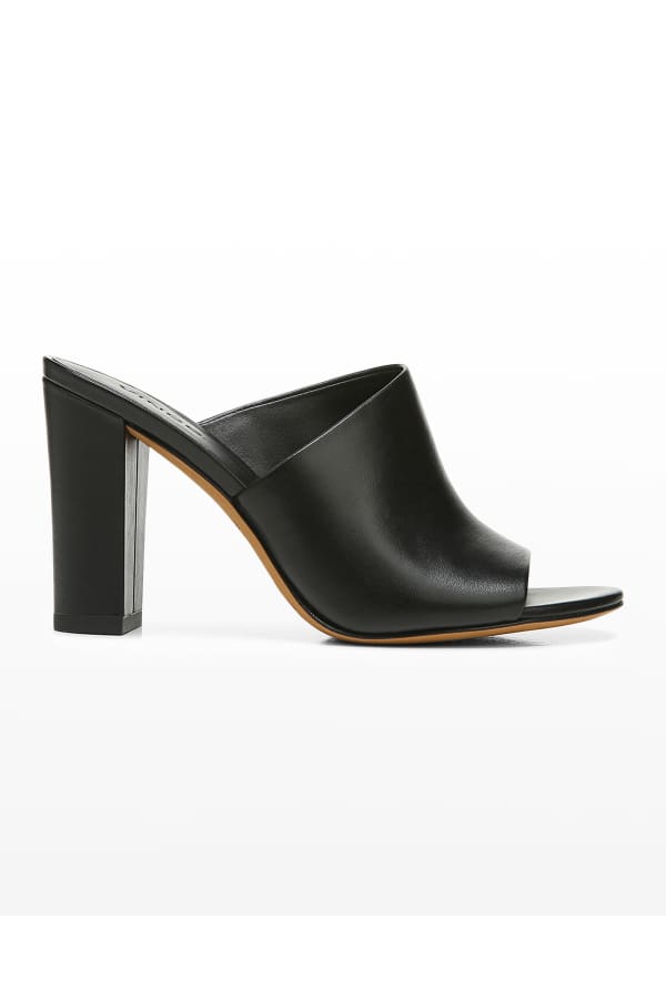 Frye Rosalia Leather BlockHeel Mules Neiman Marcus