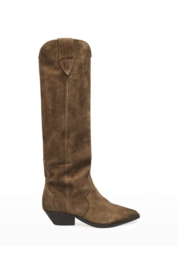 Lucchese Priscilla Suede Western Knee Boots (Made to Order) | Neiman Marcus