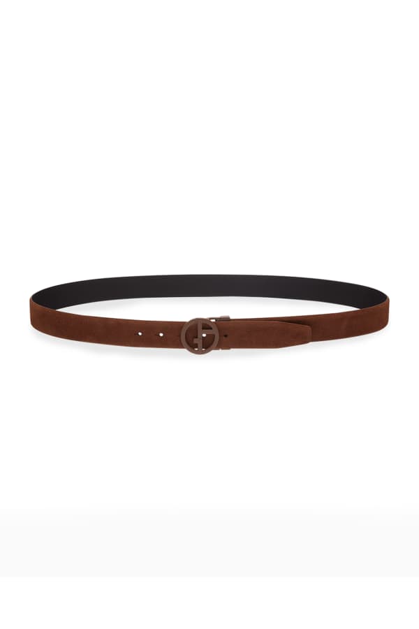 Loewe Men's Reversible Anagram Leather Belt | Neiman Marcus
