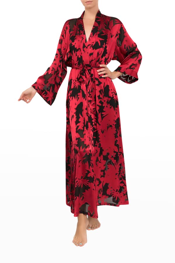 Rya Collection Iris Sheer Floral Embroidered Robe Neiman Marcus