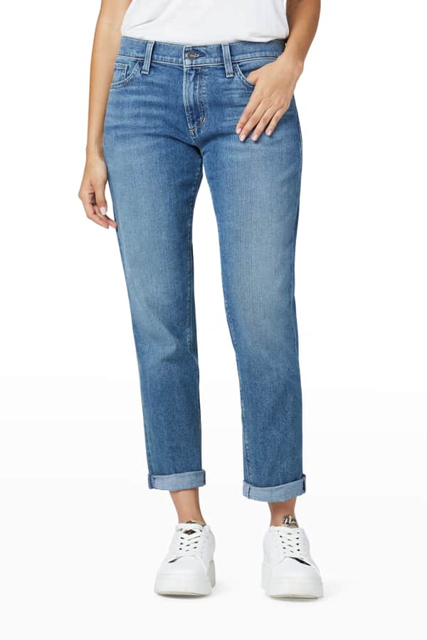Current/Elliott The Fling Cropped StraightLeg Boyfriend Jeans Neiman