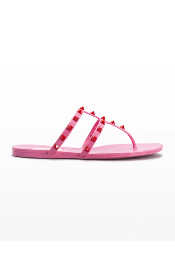 rockstud jelly thong sandals