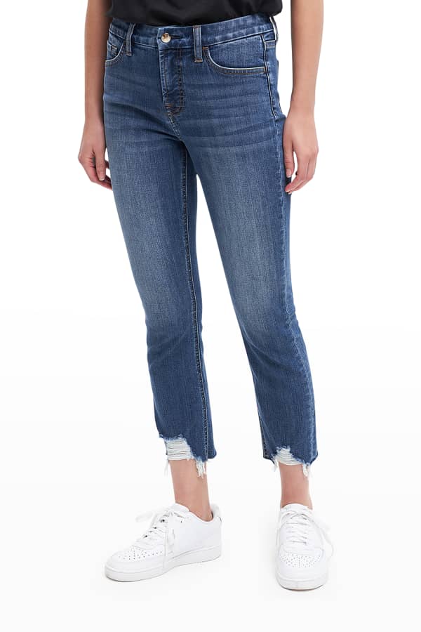 PAIGE Cindy Straight-Leg Jeans with Raw Hem | Neiman Marcus