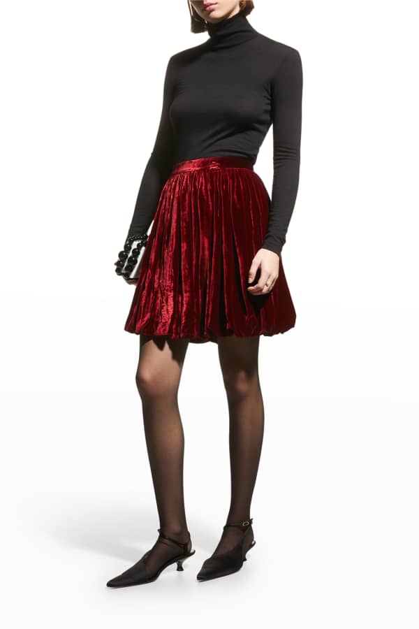 Alice + Olivia Sherley Ruffle Godet Mini Skirt | Neiman Marcus