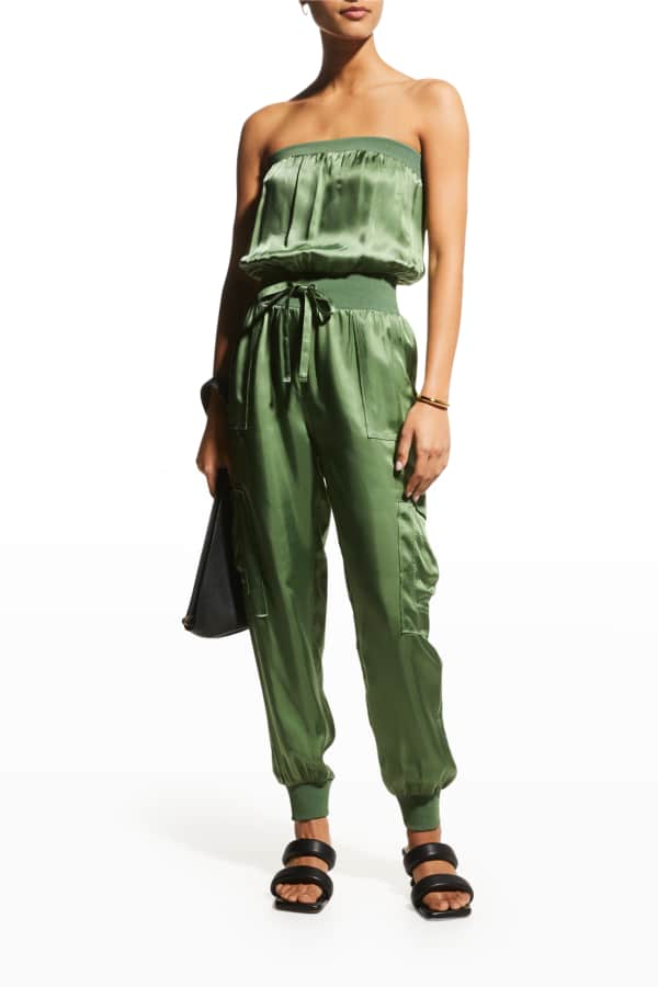 TIE WAIST STRAPLESS JUMPSUIT KOMODO QUEEN