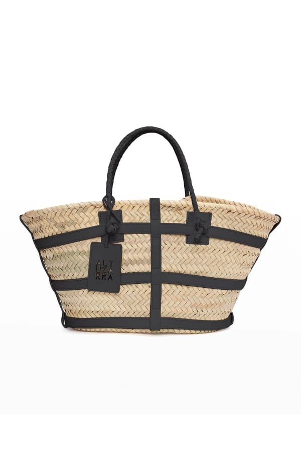 Altuzarra Watermill Small Straw Shopper Tote Bag Neiman Marcus