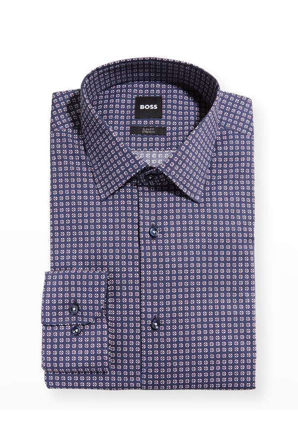 Eton Men's Basic Slim-Fit Houndstooth Dress Shirt | Neiman Marcus
