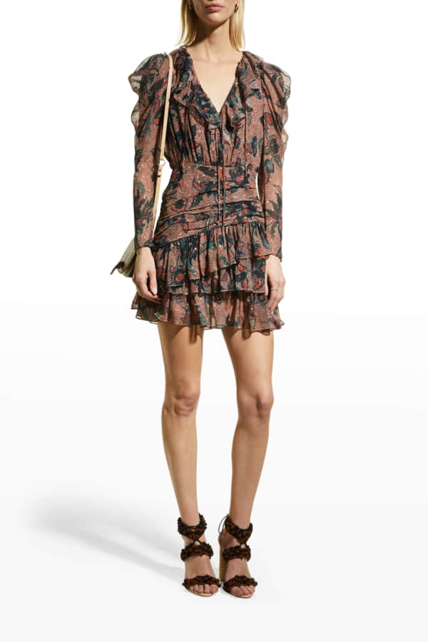 Bronx and Banco Megan Lace Illusion Mini Dress | Neiman Marcus