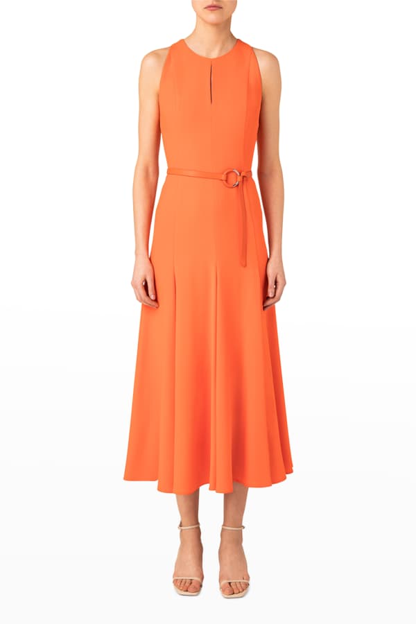 Michael Kors Collection Fit-&-Flare Wool-Blend Dress | Neiman Marcus