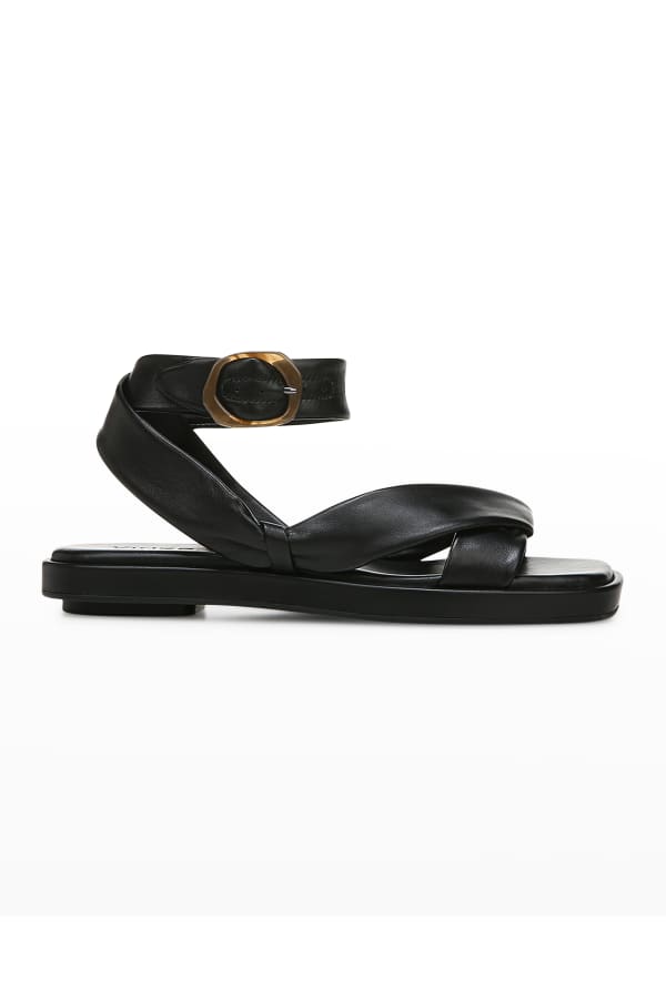 Vince Elita 50mm Strappy Leather Slide Sandals | Neiman Marcus