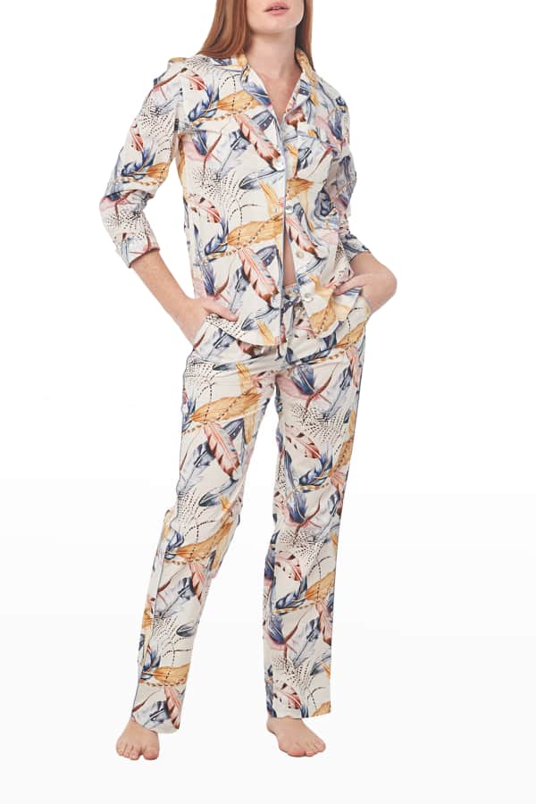 BedHead Pajamas Floral-Print Classic Pajama Set | Neiman Marcus
