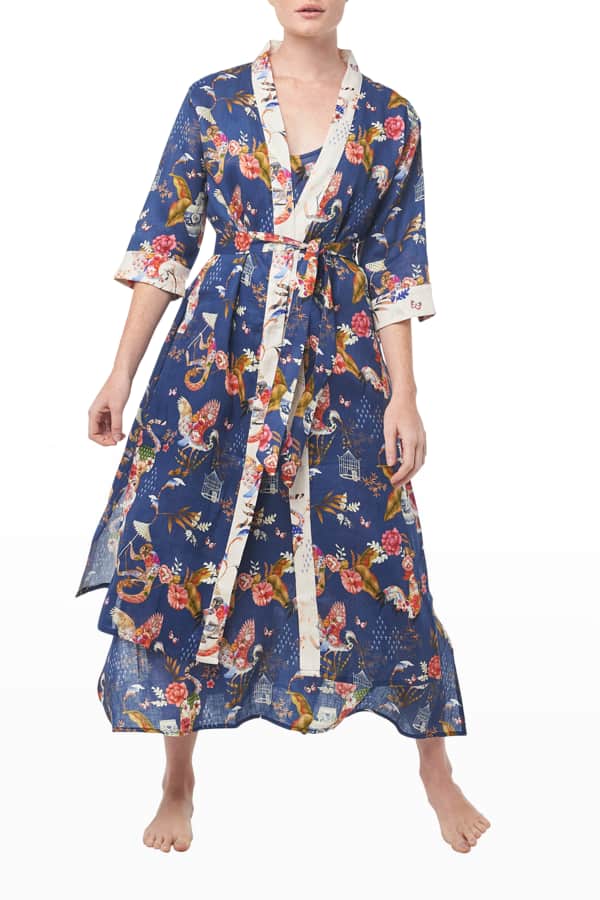 Christine Lingerie Ophelia Floral Print Long Robe Neiman Marcus