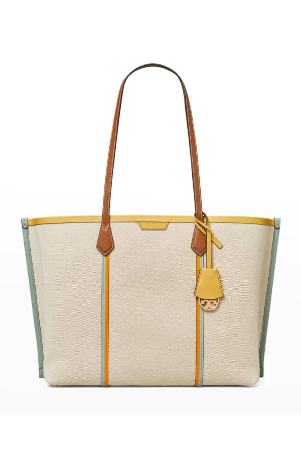 Tory Burch Ella Canvas Quadrant Top Handle Tote Bag Neiman Marcus