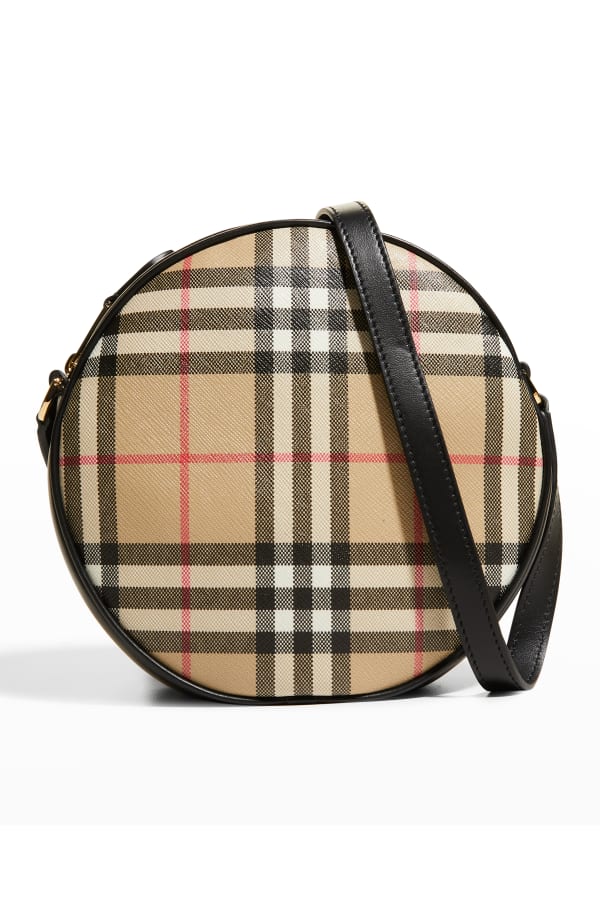 Burberry Louise Icon Stripe ECanvas Round Crossbody Bag Neiman Marcus