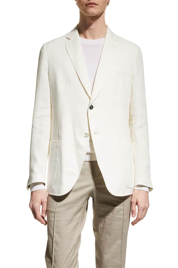 Loro Piana Men's Two-Button Linen Jacket | Neiman Marcus