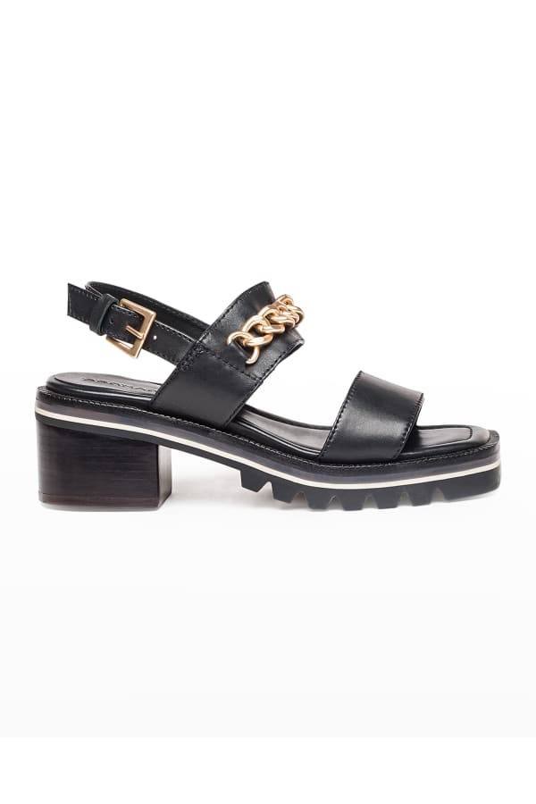 Ganni Calfskin LugSole Slingback Sandals Neiman Marcus
