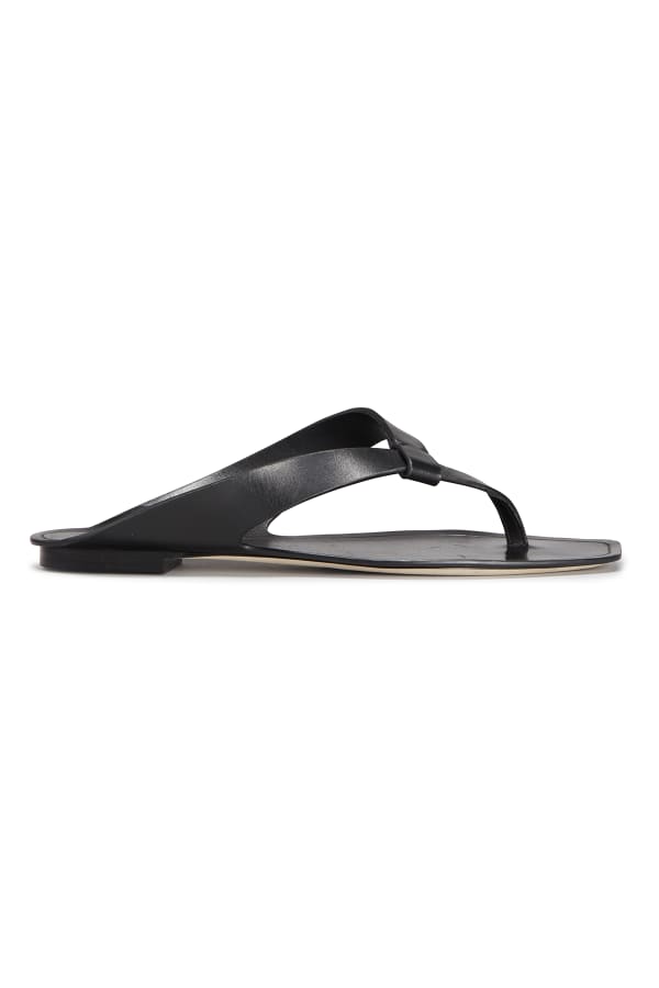 Saint Laurent Cassandre YSL Logo Flat Metallic Sandals | Neiman Marcus