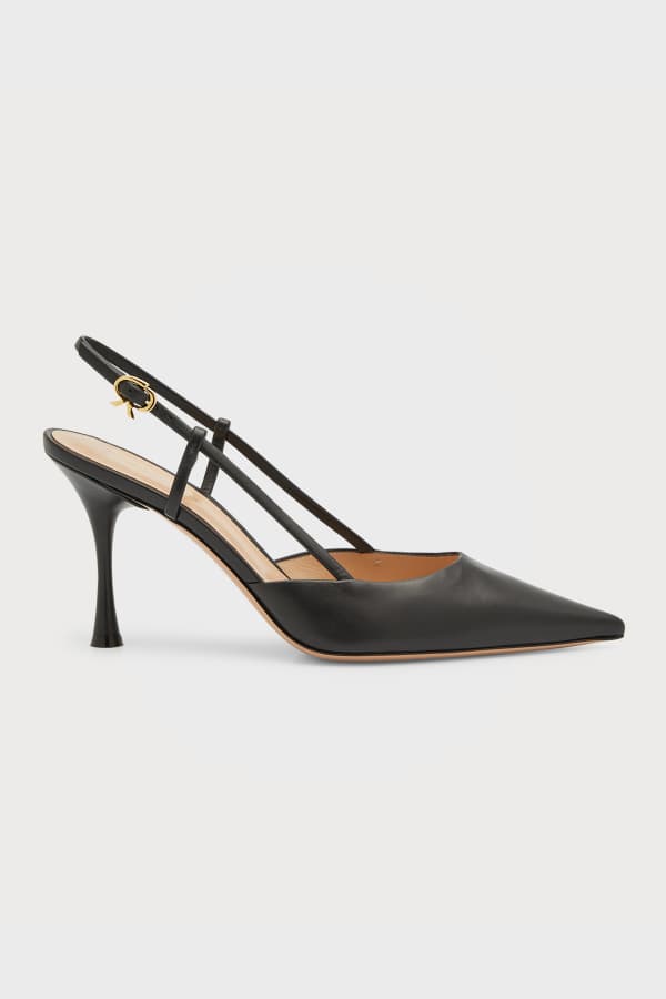 Dolce&Gabbana Pointed Lace Satin Slingback Pumps | Neiman Marcus