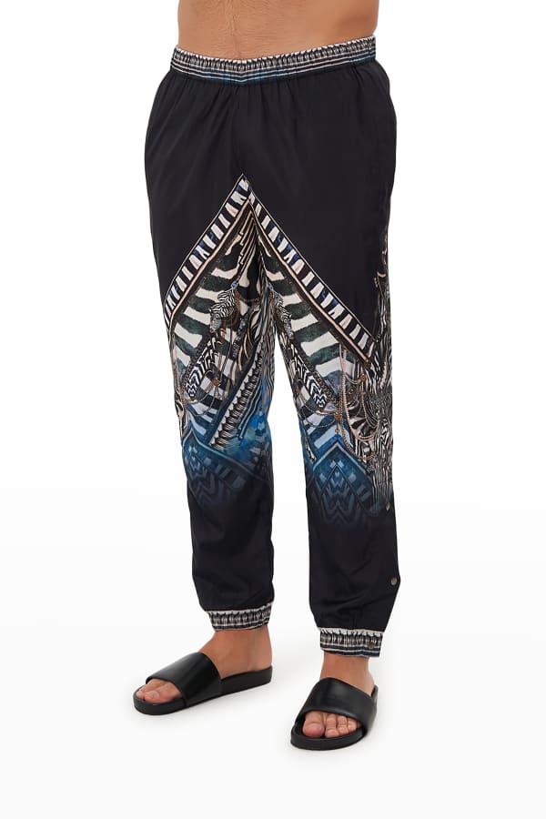 men's side snap track pants
