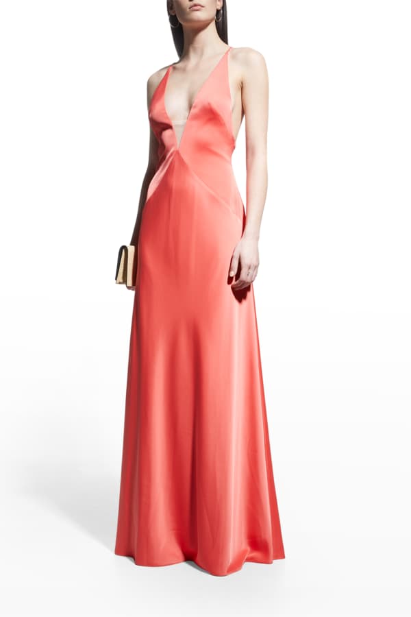 deep back gown