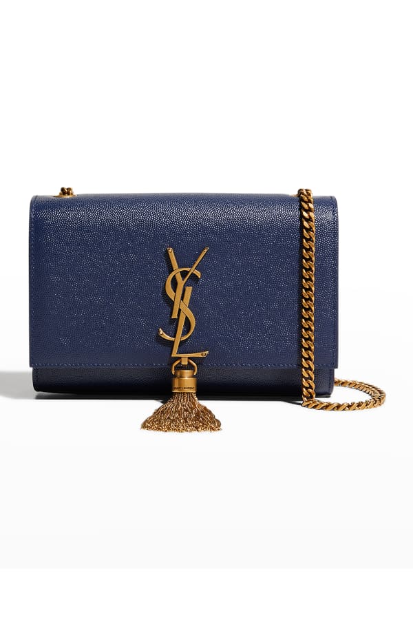 Saint Laurent Kate Supple 99 YSL Monogram Suede Shoulder Bag w/ Tassel