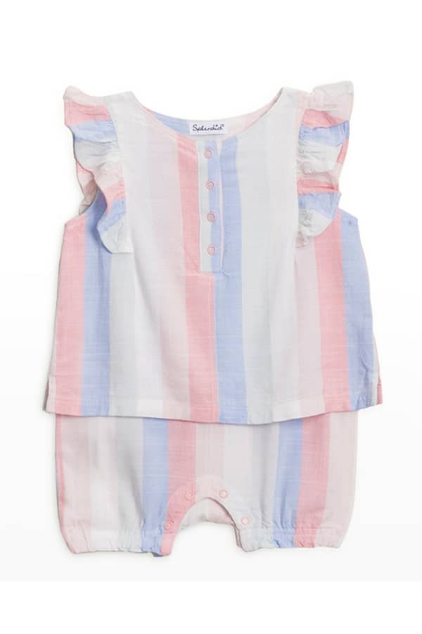 Girls Homegrown Harvest Plaid Ruffle Trim Bubble by RuffleButts main image 1