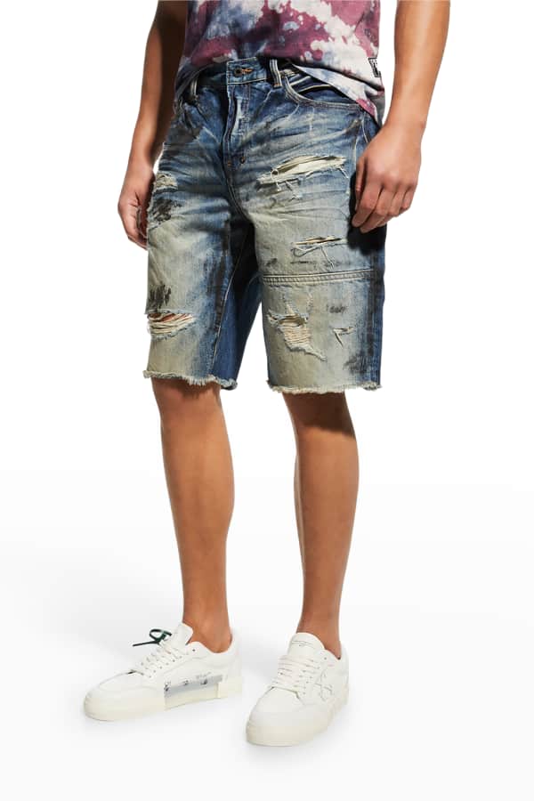 PRPS Men's Bailing Distressed Denim Shorts Neiman Marcus