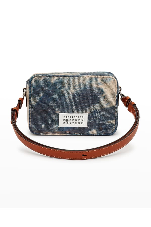 Saint Laurent Round Quilted Denim Crossbody Bag Neiman Marcus