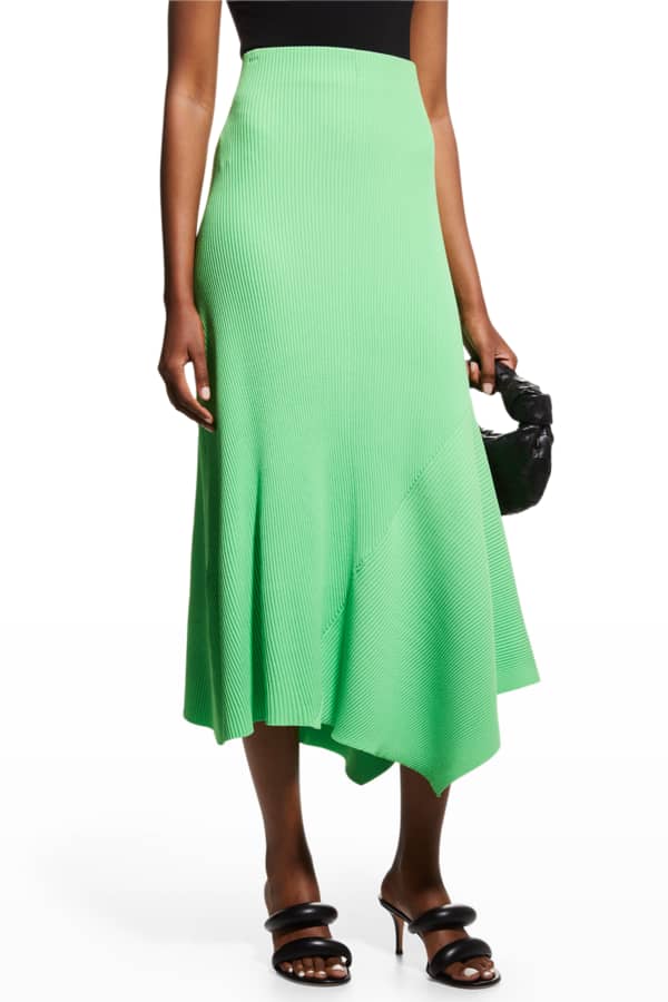 Vince Asymmetric Seam Tassel Midi Skirt | Neiman Marcus