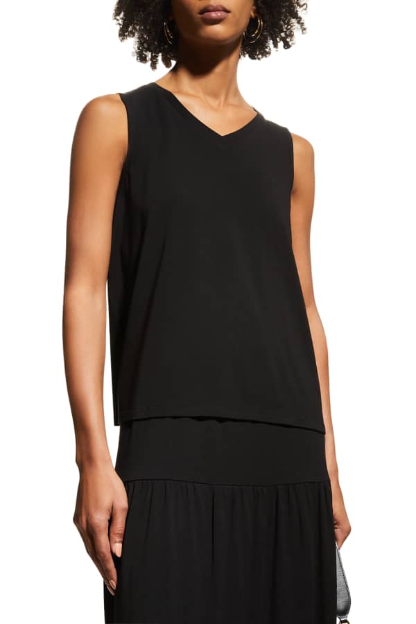 Eileen Fisher ScoopNeck Fine Stretch Jersey Tank Neiman Marcus