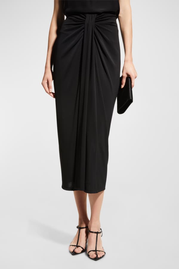 Maison Ullens Jacquard Knit Midi Skirt | Neiman Marcus