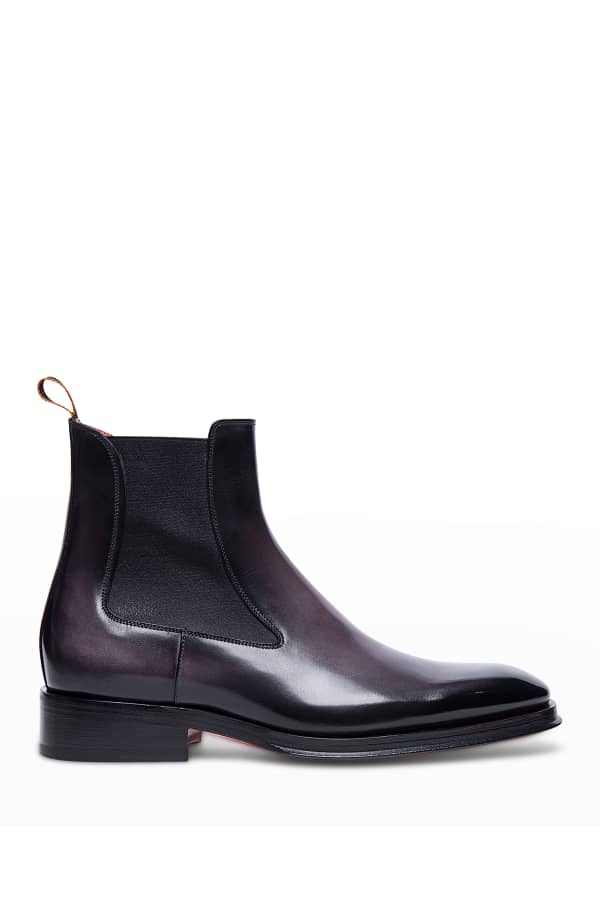 Burberry Men's Allostock Vintage Check Leather Chelsea Boots | Neiman ...