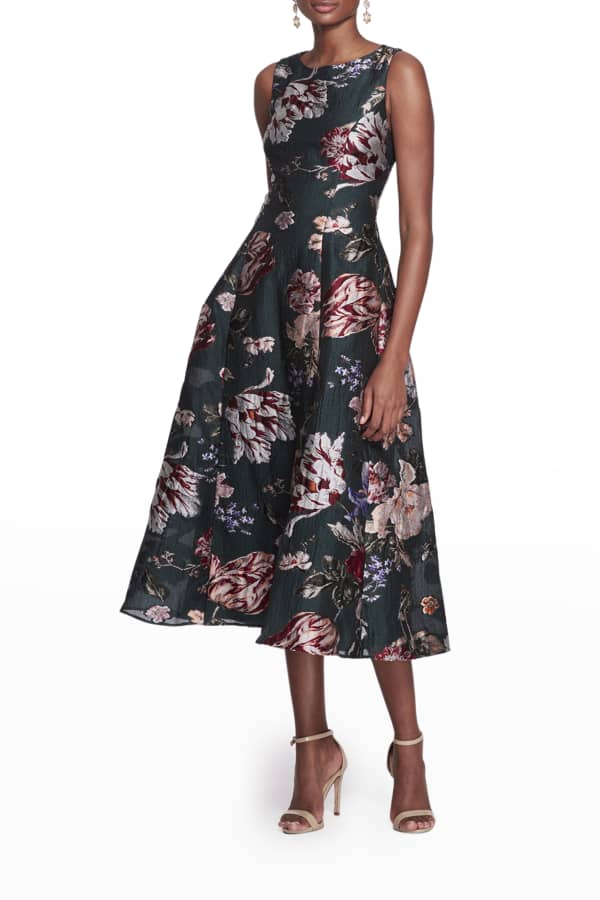 Shoshanna Anamaria Floral Lace Sleeveless Fit-&-Flare Dress | Neiman Marcus