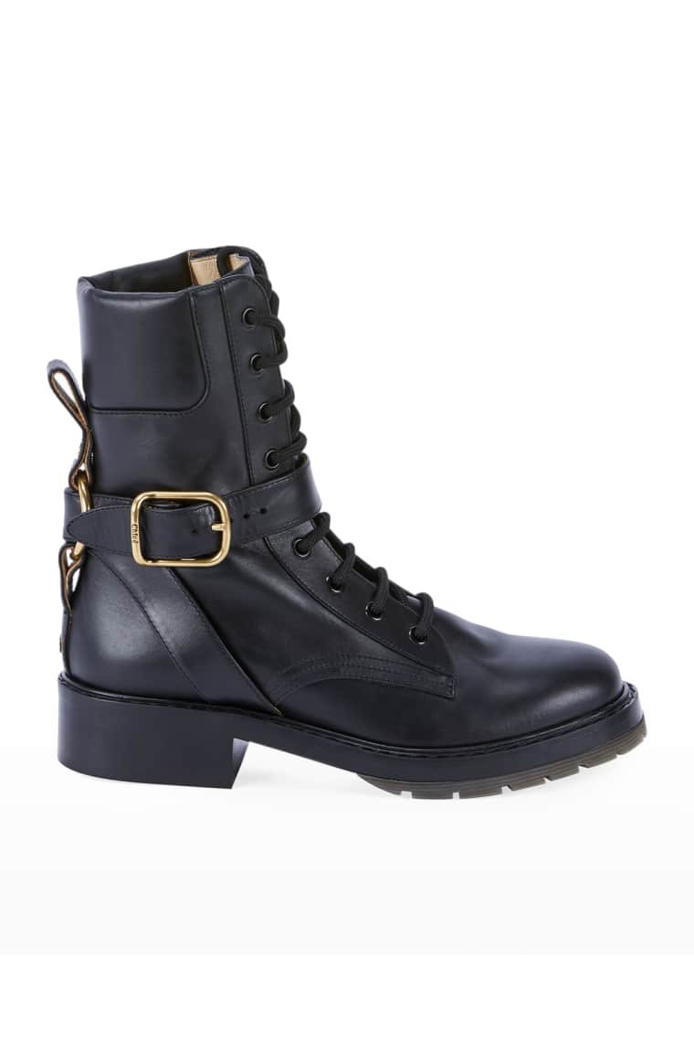 chloe diane buckle combat boot