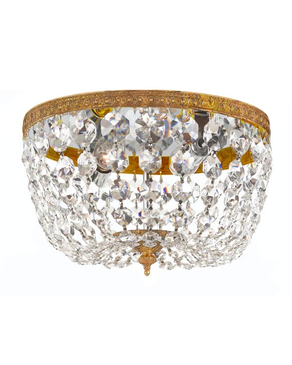 Crystorama Prism Crystal 2Light FlushMount Ceiling Fixture Neiman