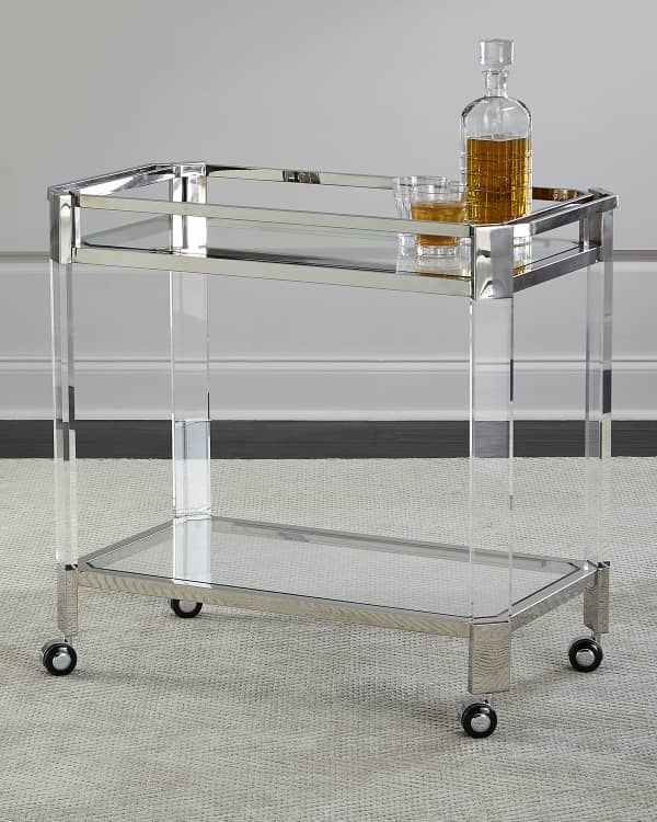 Jonathan Adler Jacques Acrylic & Brass Bar Cart Neiman Marcus