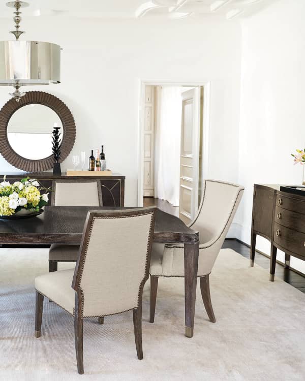 Bernhardt Rustic Patina Knotty Oak Round Dining Table Neiman Marcus