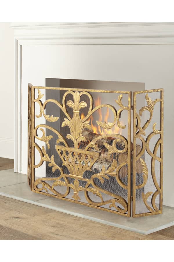 Iron ThreePanel Fire Screen Neiman Marcus