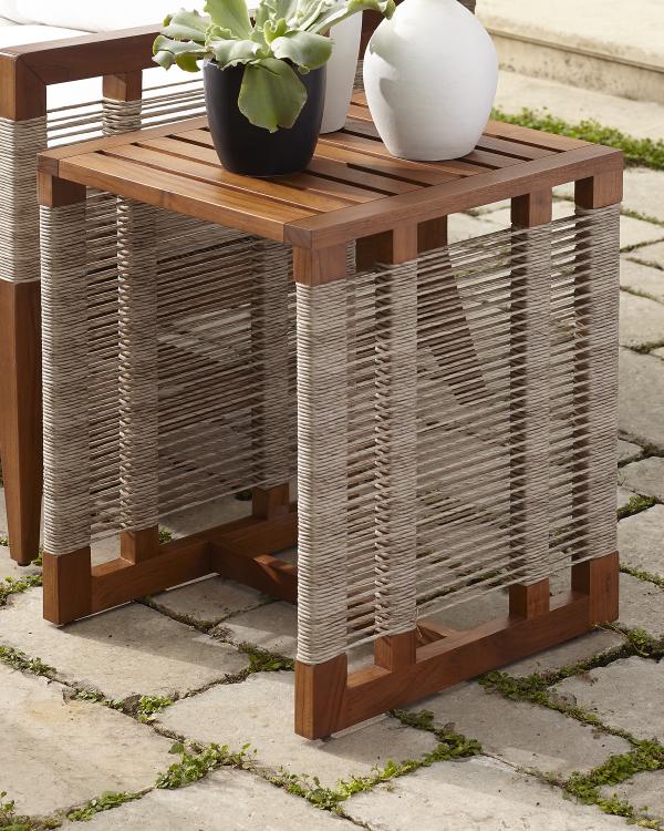 Palecek Foley Stone Outdoor Side Table, Large | Neiman Marcus