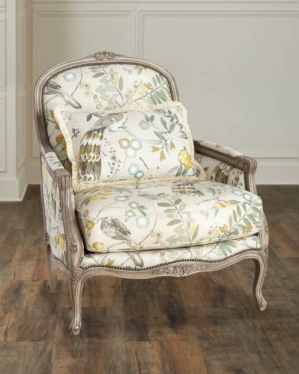 Massoud Windsor Floral Bergere Chair Neiman Marcus
