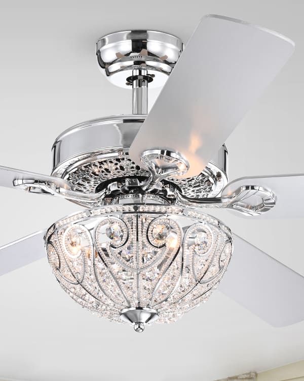 Home Accessories Round Crystal Chandelier Ceiling Fan