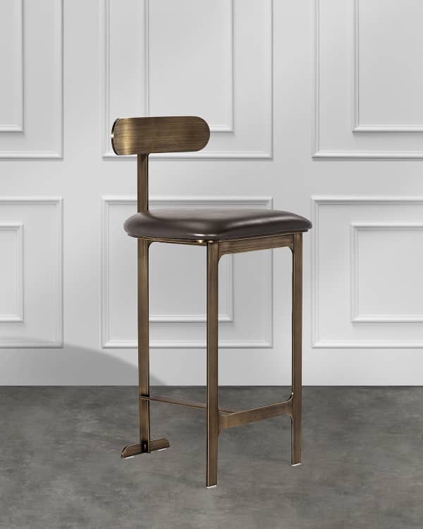 Interlude Home Pair of Bianca Counter Stools Gray Neiman Marcus