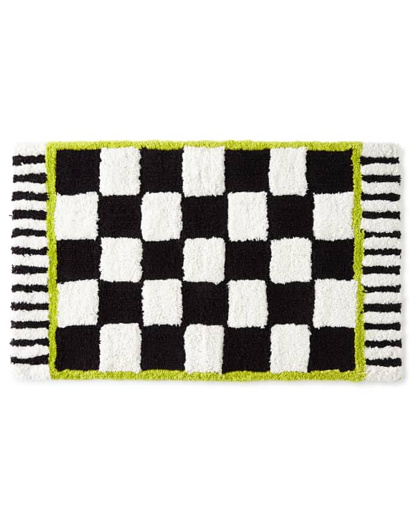 MacKenzie-Childs  Covent Square Black & White Bath Rug