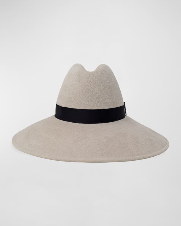 Gigi Burris Jeanne Large-Brim Felt Fedora Hat | Neiman Marcus