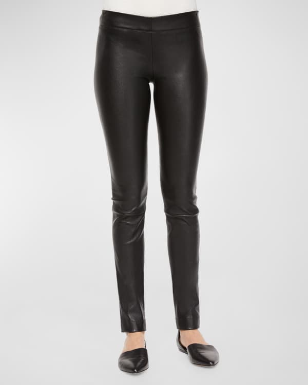 High-rise leather leggings in black - Victoria Beckham