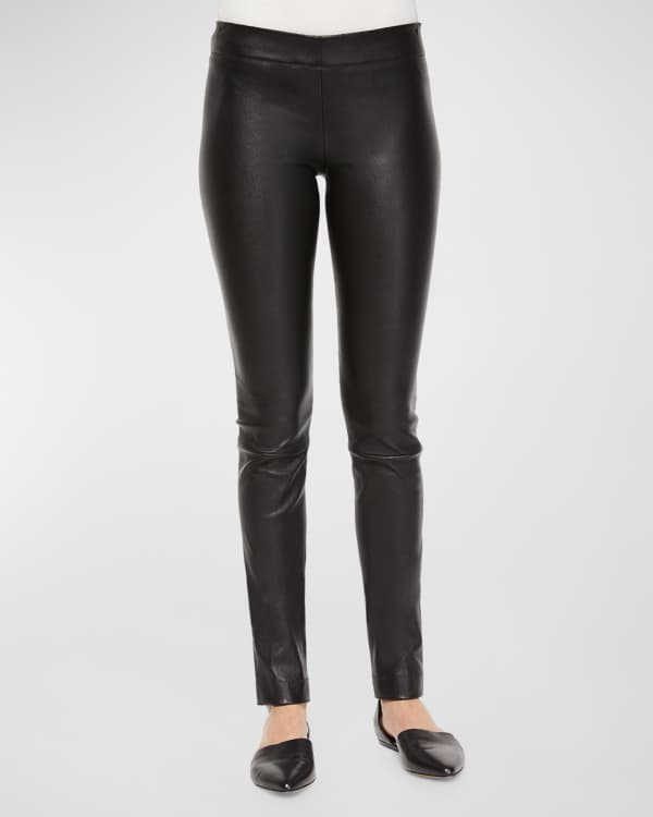 Moto faux stretch-leather leggings