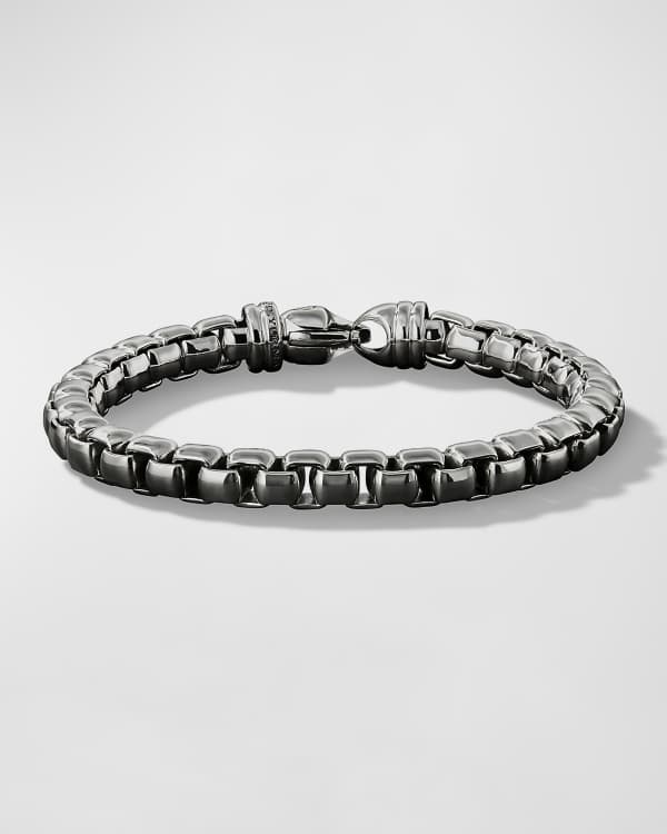Men's Deco Chain Link Bracelet in Silver, 6.5mm