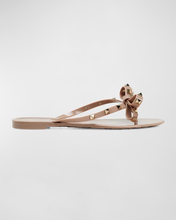 Valentino Garavani VLogo Thong Pool Sandals | Neiman Marcus