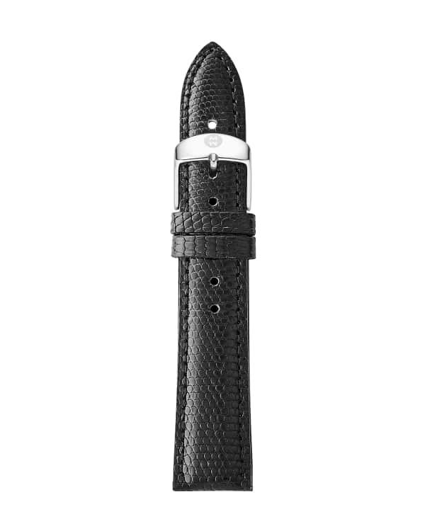 MICHELE 18mm Fish Skin Watch Strap Blue Neiman Marcus